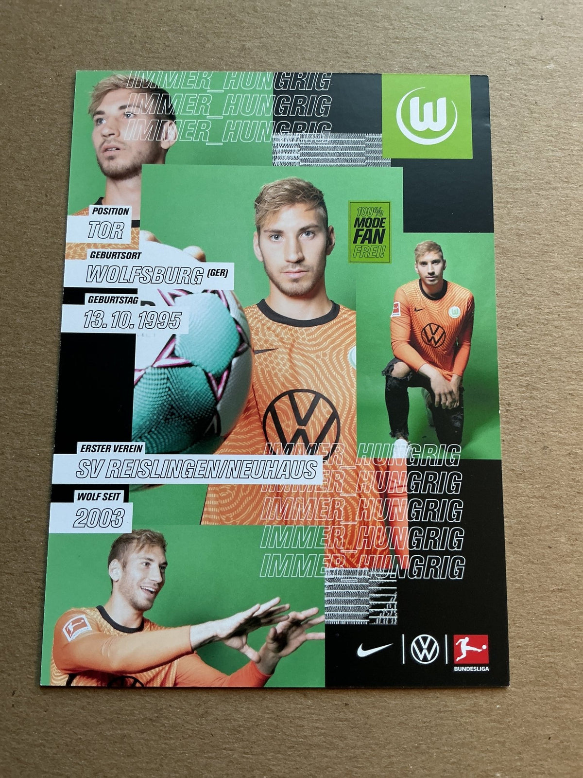 Niklas Klinger, Germany 🇩🇪 VfL Wolfsburg 2020/21 hand signed - Autographs-World