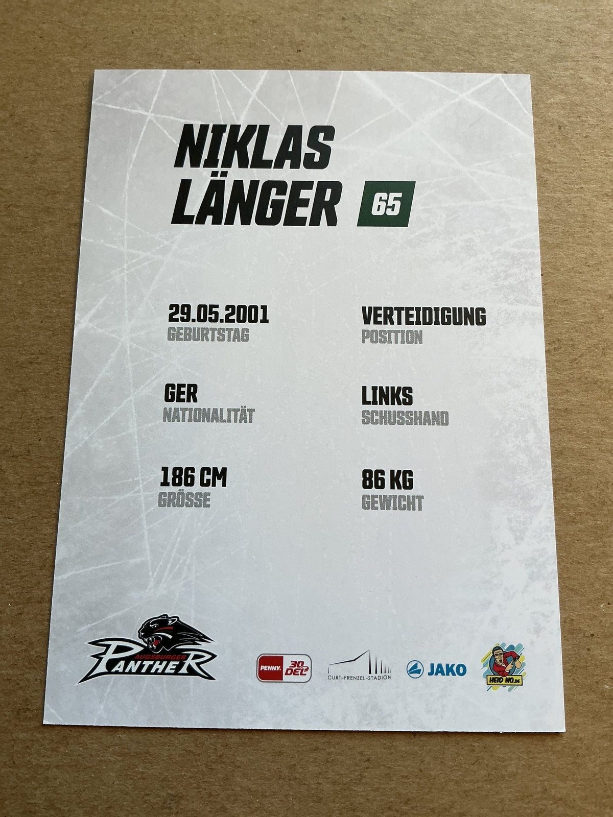 Niklas Länger, Germany 🇩🇪 Augsburg Panther 2023/24 hand signed - Autographs-World
