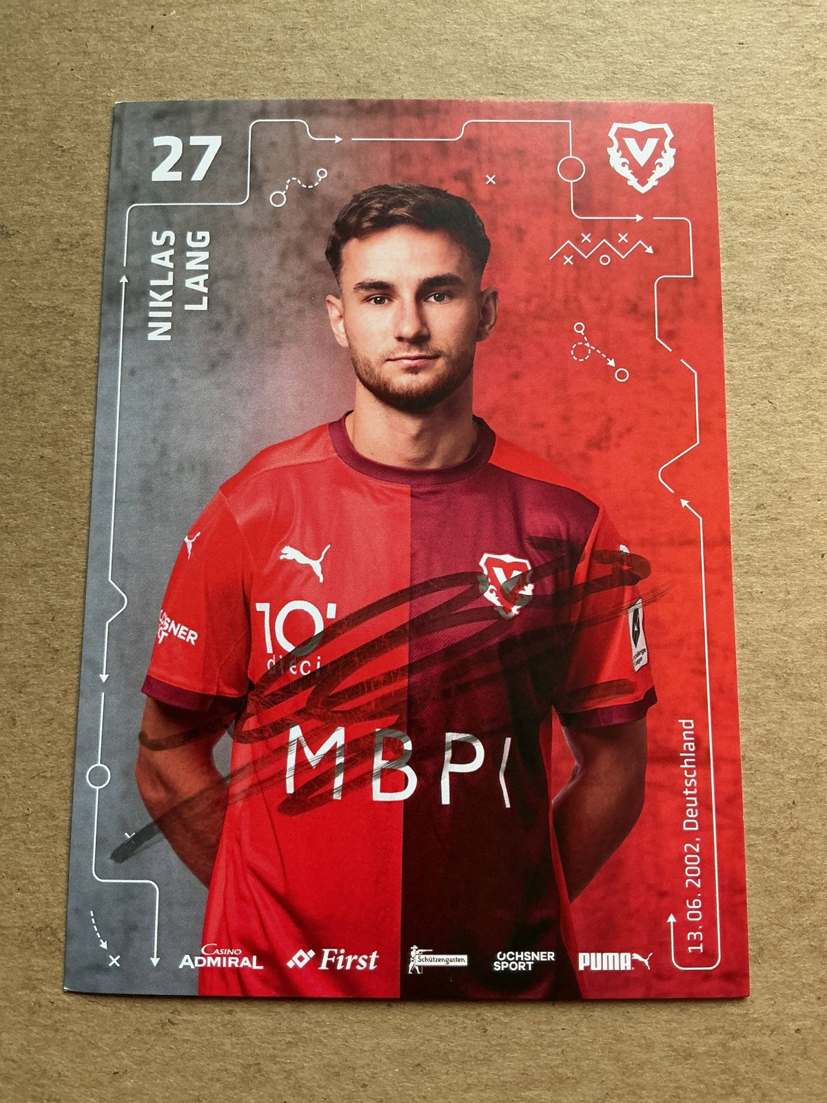 Niklas Lang, Germany 🇩🇪 FC Vaduz 2025/26 hand signed - Autographs-World