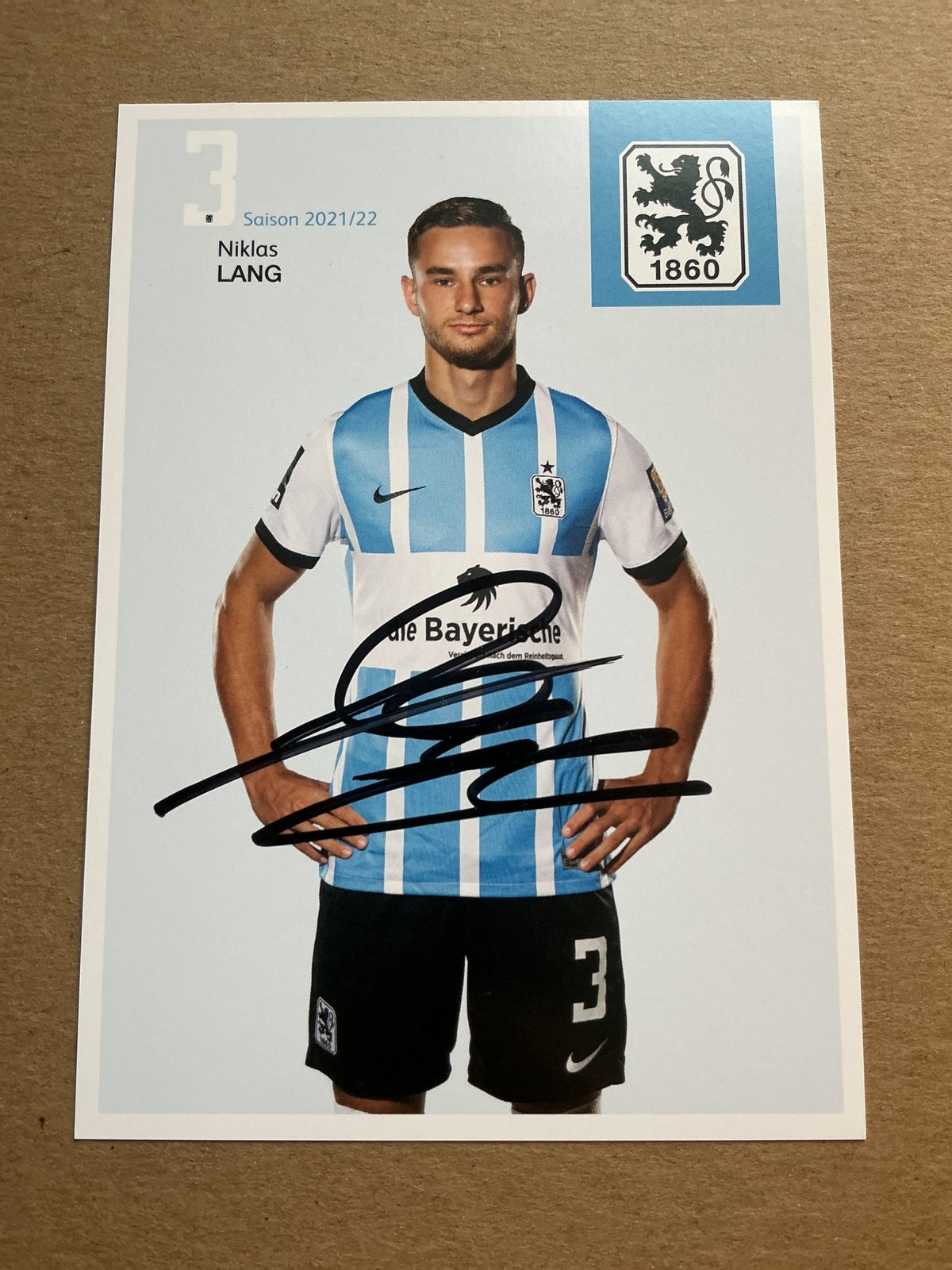 Niklas Lang, Germany 🇩🇪 TSV 1860 München 2021/22 hand signed - Autographs-World