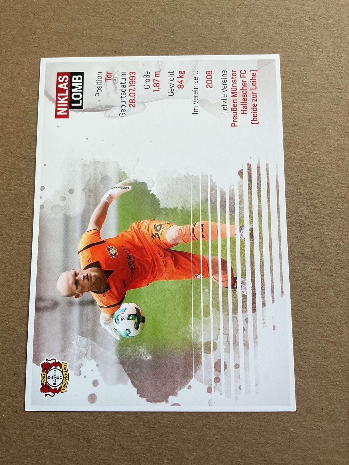 Niklas Lomb, Germany 🇩🇪 Bayer 04 Leverkusen 2017/18 hand signed - Autographs-World