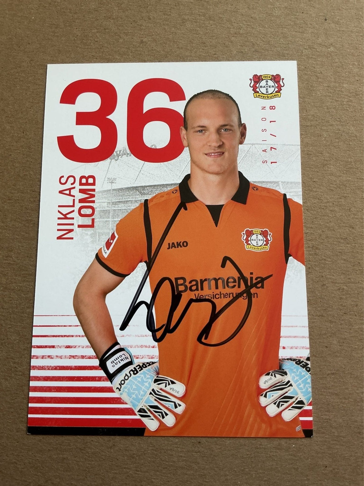 Niklas Lomb, Germany 🇩🇪 Bayer 04 Leverkusen 2017/18 hand signed - Autographs-World