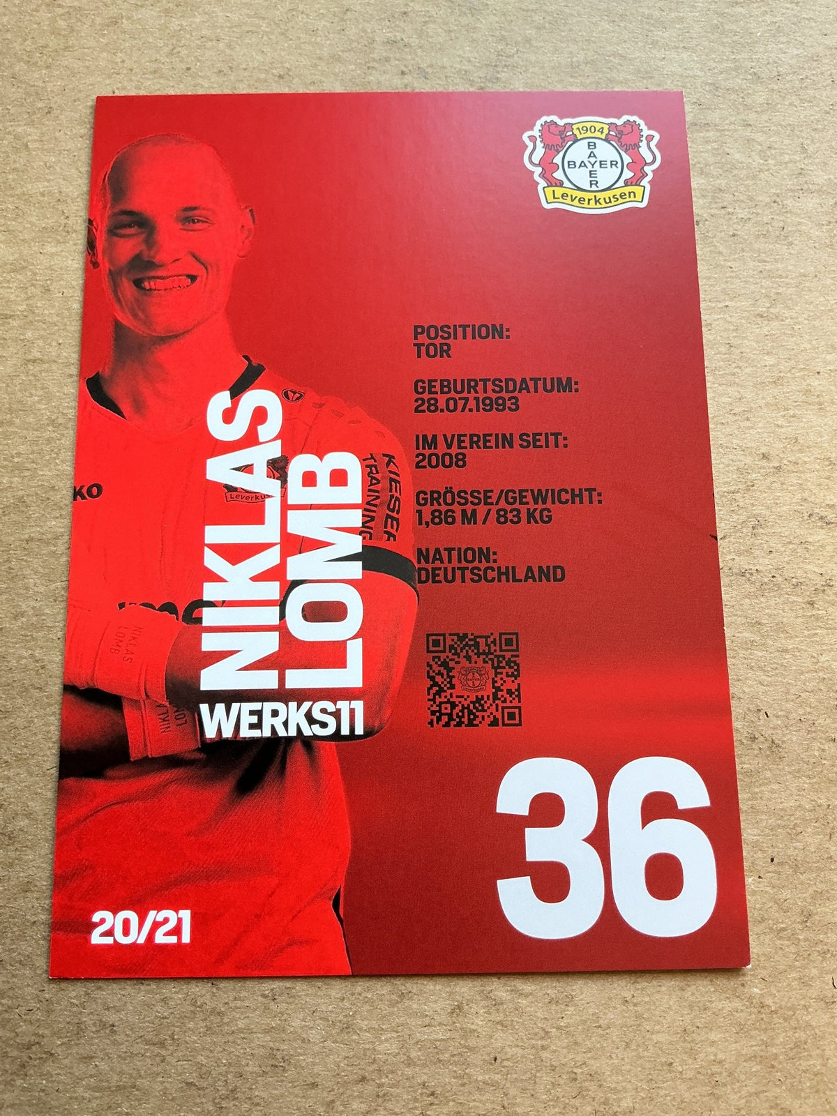 Niklas Lomb, Germany 🇩🇪 Bayer 04 Leverkusen 2020/21 hand signed - Autographs-World