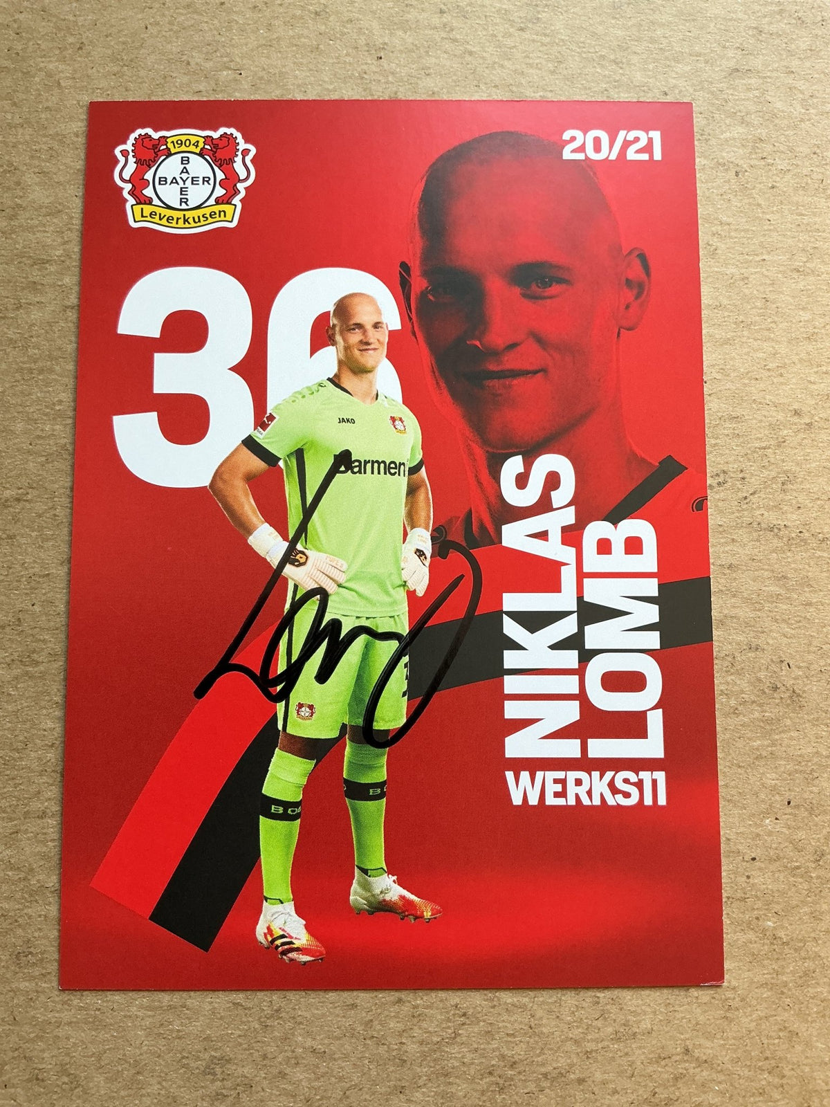 Niklas Lomb, Germany 🇩🇪 Bayer 04 Leverkusen 2020/21 hand signed - Autographs-World