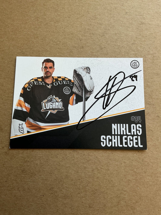 Niklas Schlegel, Switzerland 🇨🇭 HC Lugano 2024/25 hand signed - Autographs-World