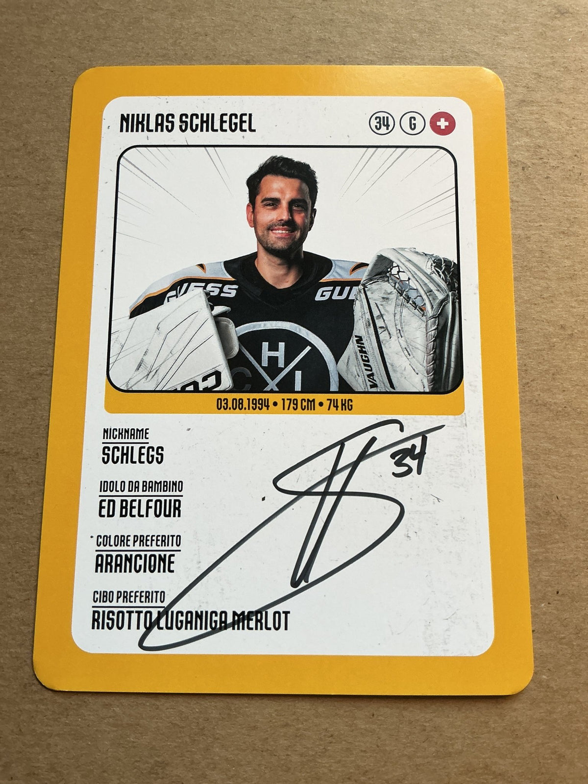 Niklas Schlegel, Switzerland 🇨🇭 HC Lugano 2025/26 hand signed - Autographs-World