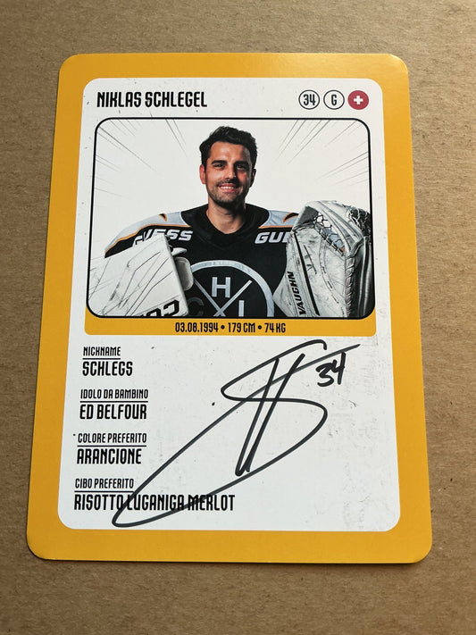 Niklas Schlegel, Switzerland 🇨🇭 HC Lugano 2025/26 hand signed - Autographs-World