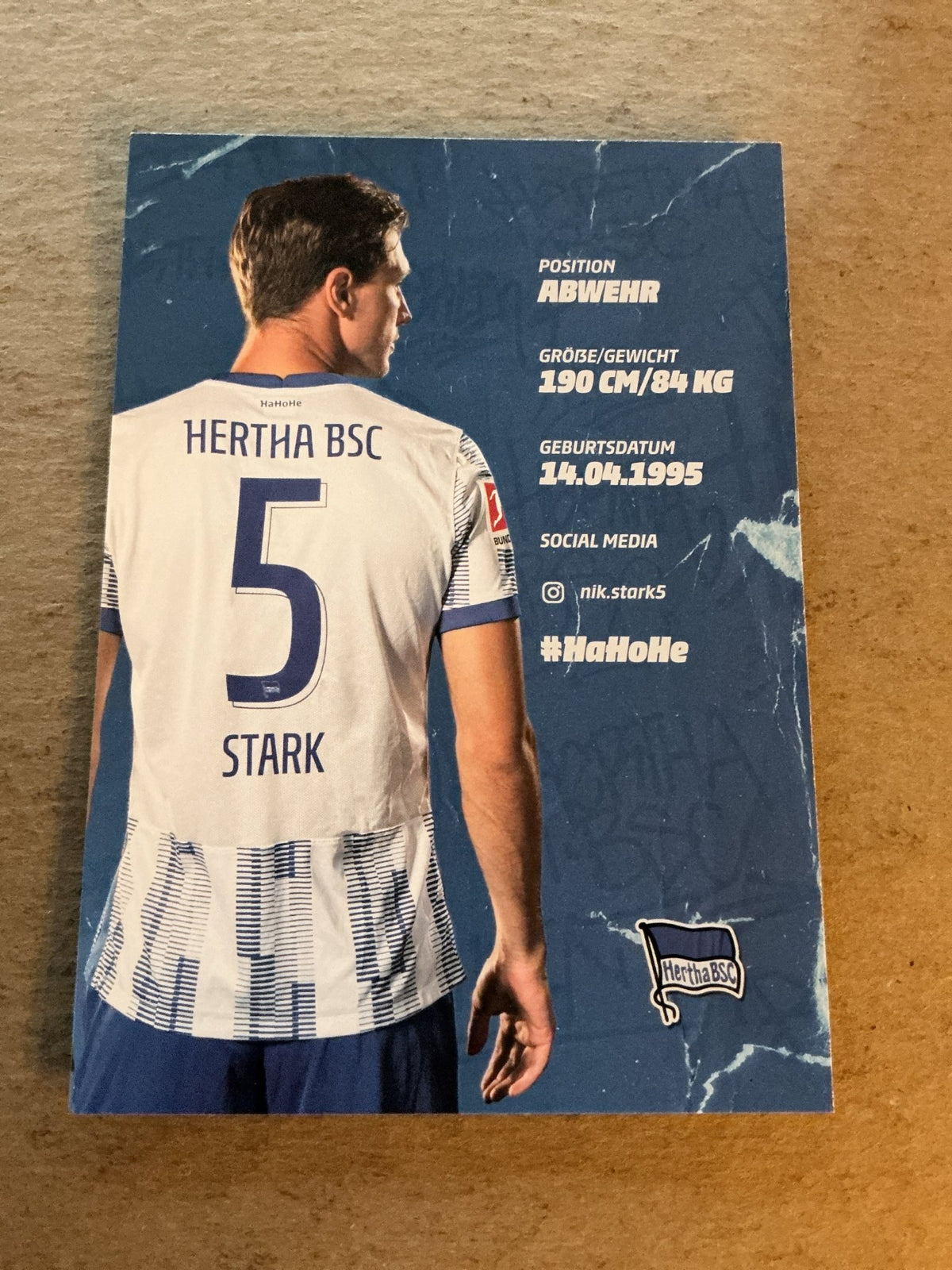 Niklas Stark, Germany 🇩🇪 Hertha BSC Berlin 2021/22 hand signed - Autographs-World