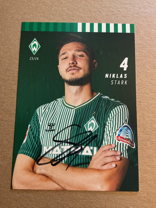 Niklas Stark, Germany 🇩🇪 SV Werder Bremen 2023/24 hand signed - Autographs-World