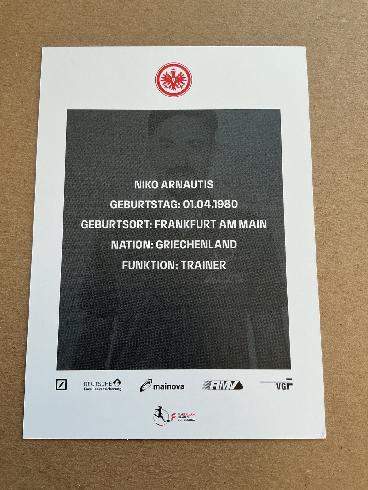 Niko Arnautis, Greece 🇬🇷 Eintracht Frankfurt 2021/22 hand signed - Autographs-World