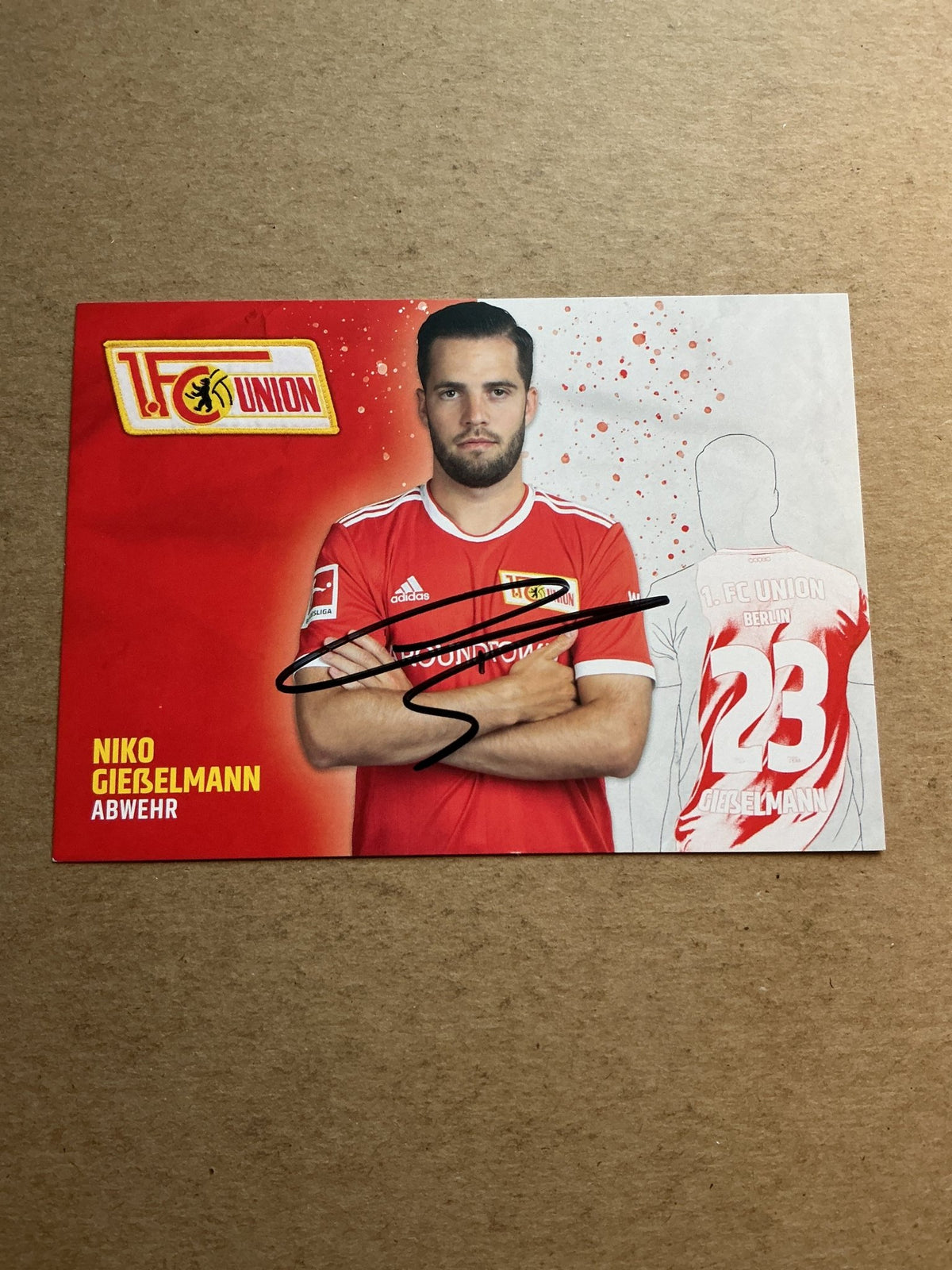 Niko Gießelmann, Germany 🇩🇪 1.FC Union Berlin 2021/22 hand signed - Autographs-World