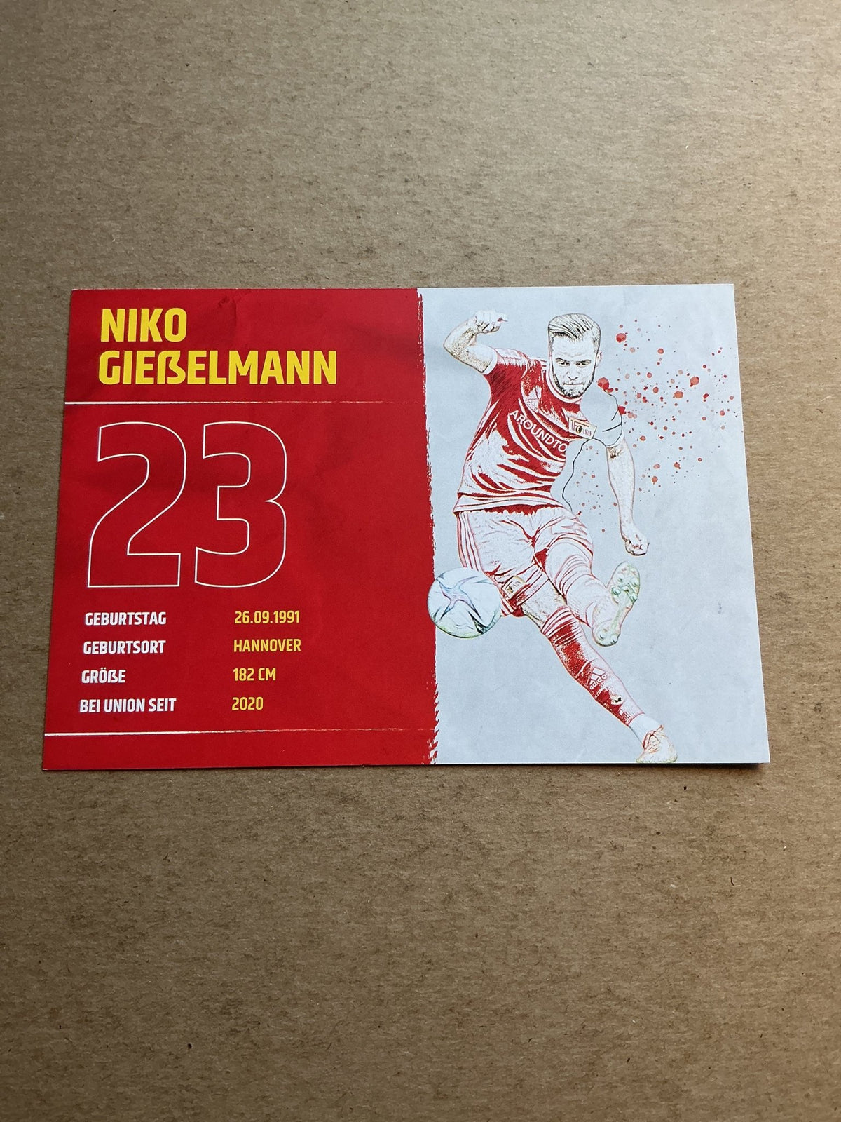 Niko Gießelmann, Germany 🇩🇪 1.FC Union Berlin 2021/22 hand signed - Autographs-World
