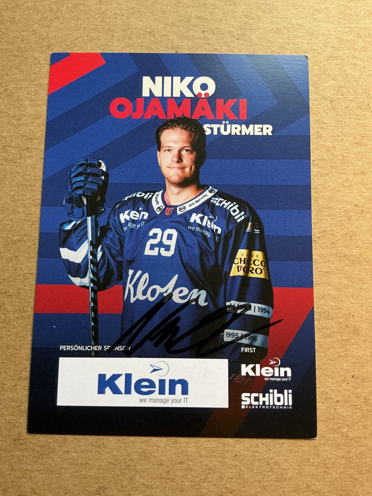 Niko Ojamäki, Finland 🇫🇮 EHC Kloten 2024/25 hand signed - Autographs-World