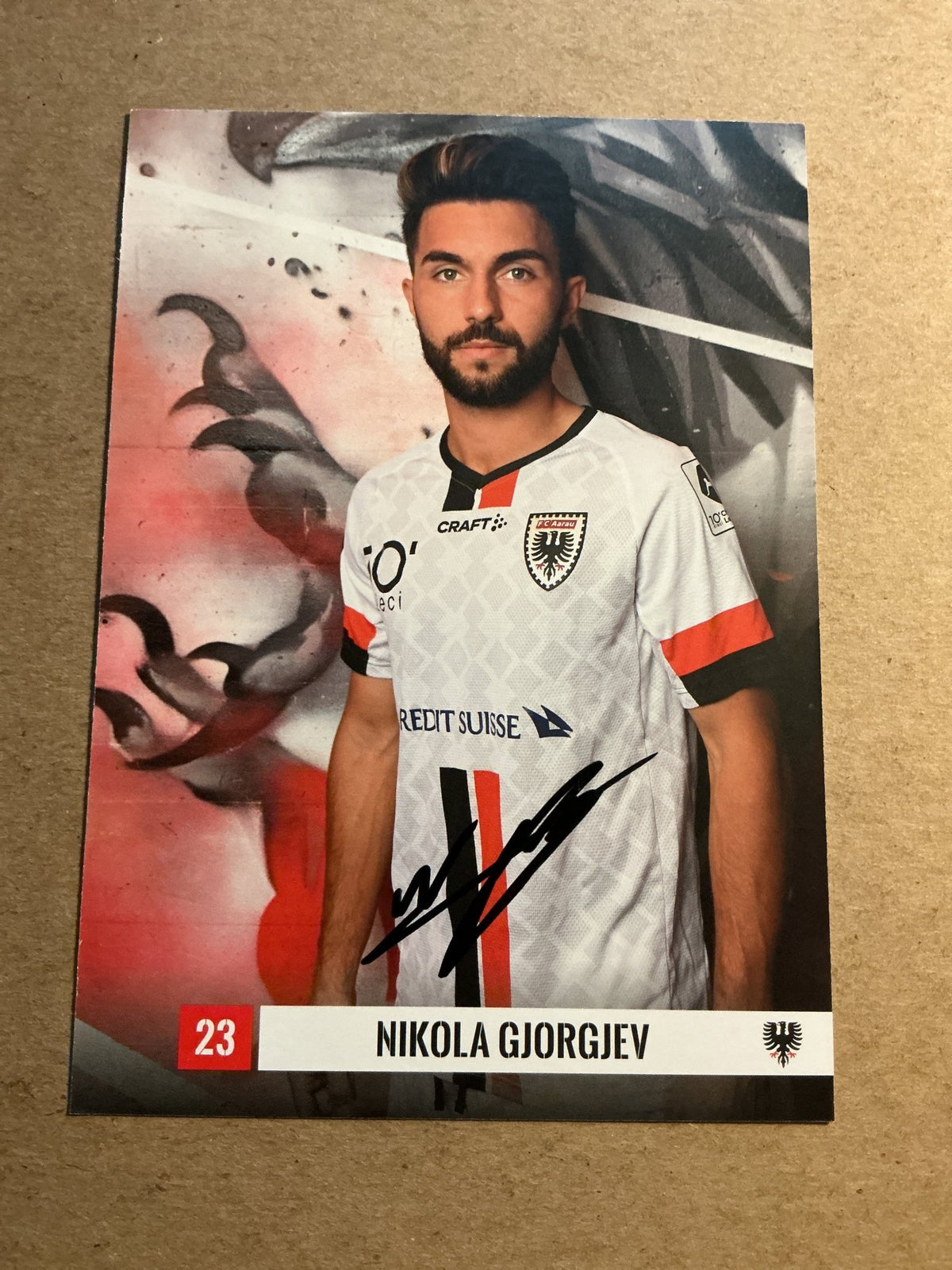 Nikola Gjorgjev, North Macedonia 🇲🇰 FC Aarau 2023/24 hand signed - Autographs-World