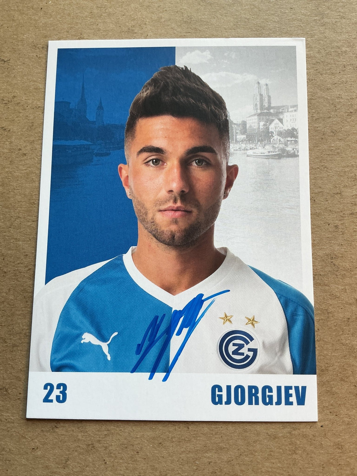 Nikola Gjorgjev, North Macedonia 🇲🇰 Grasshopper Zürich 2019/20 hand signed - Autographs-World