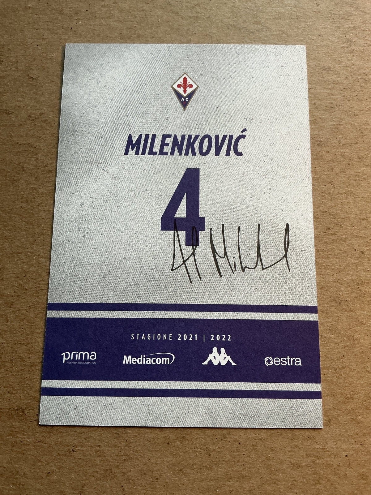 Nikola Milenković, Serbia 🇷🇸 ACF Fiorentina 2021/22 hand signed - Autographs-World