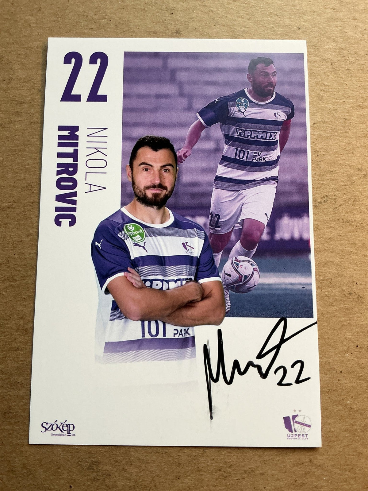 Nikola Mitrović, Serbia 🇷🇸 Újpest FC 2021/22 hand signed - Autographs-World