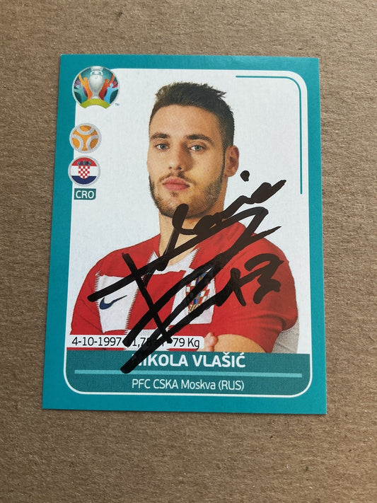 Nikola Vlašić, Croatia 🇭🇷 UEFA Euro 2020 Panini hand signed - Autographs-World