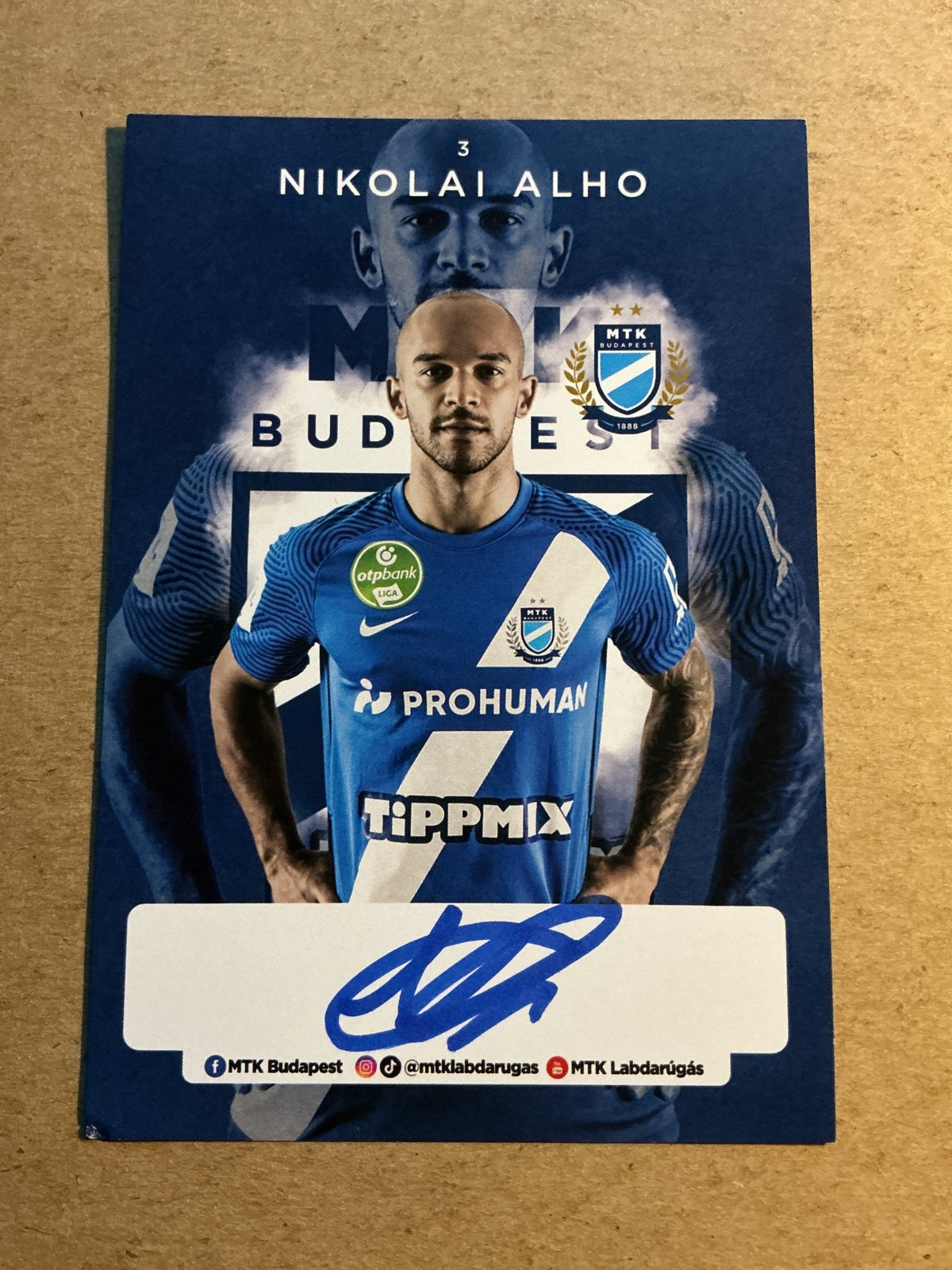 Nikolai Alho, Finland 🇫🇮 MTK Budapest 2021/22 hand signed - Autographs-World