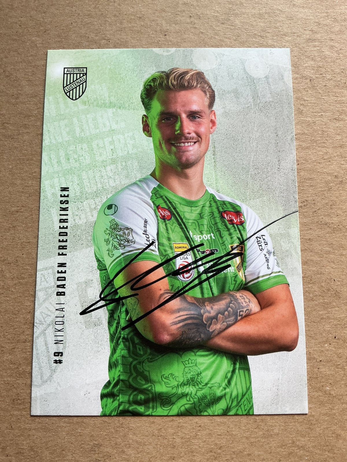 Nikolai Baden Frederiksen, Denmark 🇩🇰 SC Austria Lustenau 2023/24 hand signed - Autographs-World