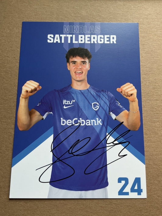 Nikolas Sattlberger, Austria 🇦🇹 KRC Genk 2024/25 hand signed - Autographs-World
