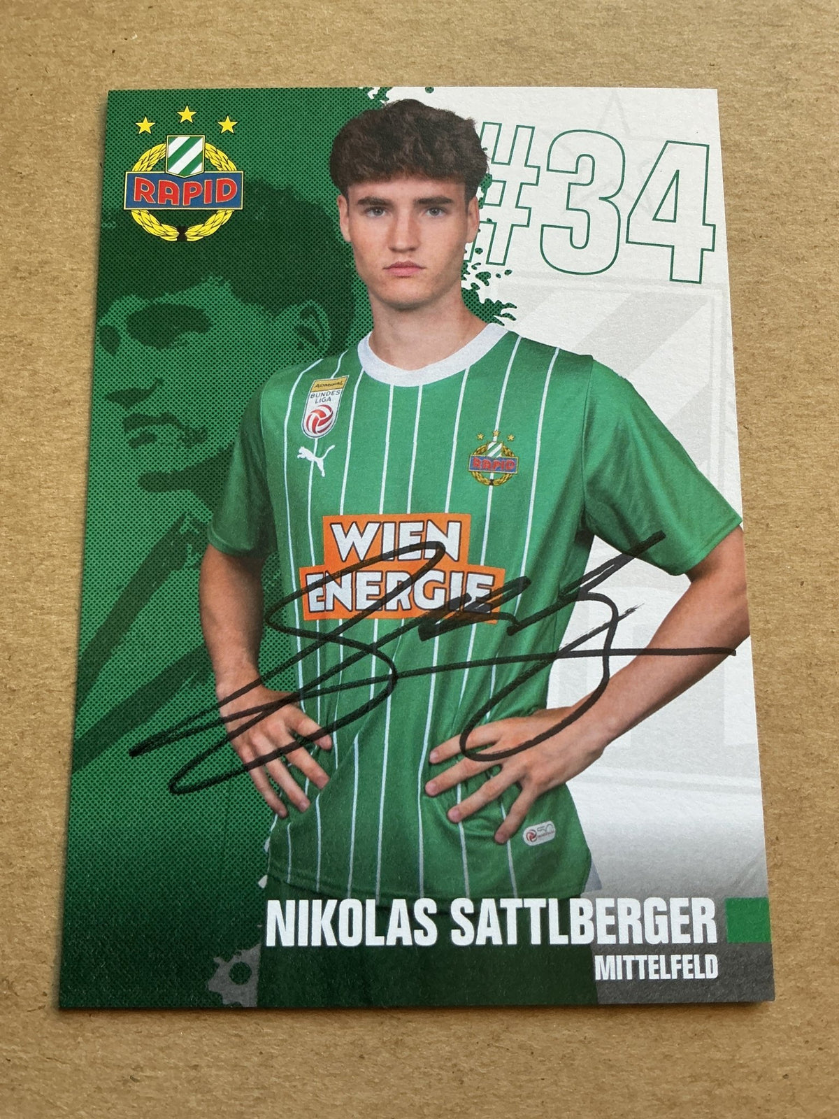 Nikolas Sattlberger, Austria 🇦🇹 SK Rapid Wien 2023/24 hand signed - Autographs-World