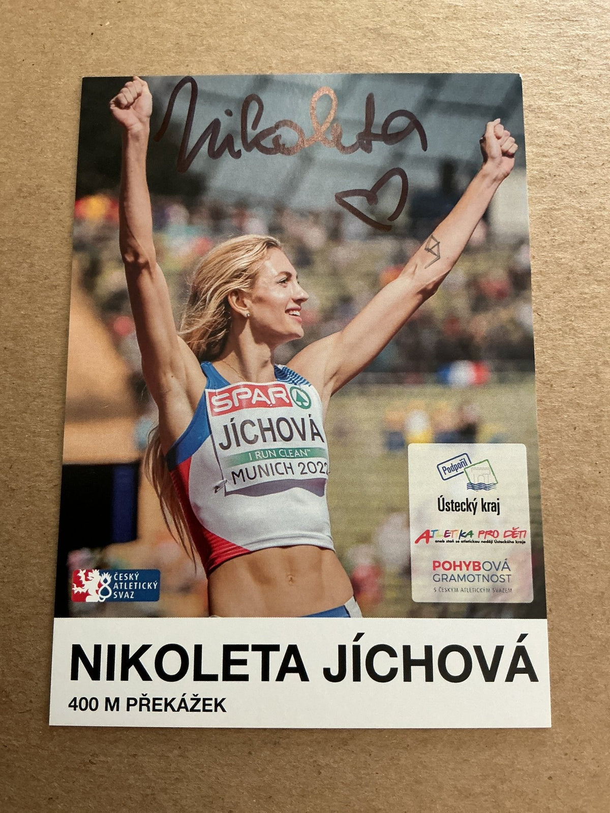 Nikoleta Jichova, Czech Republic 🇨🇿 Athletics Summer Olympics 2024 hand signed - Autographs-World