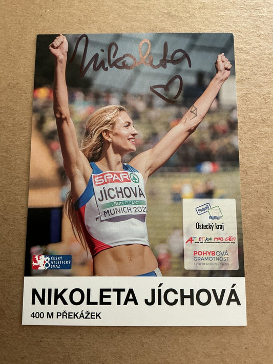 Nikoleta Jichova, Czech Republic 🇨🇿 Athletics Summer Olympics 2024 hand signed - Autographs-World