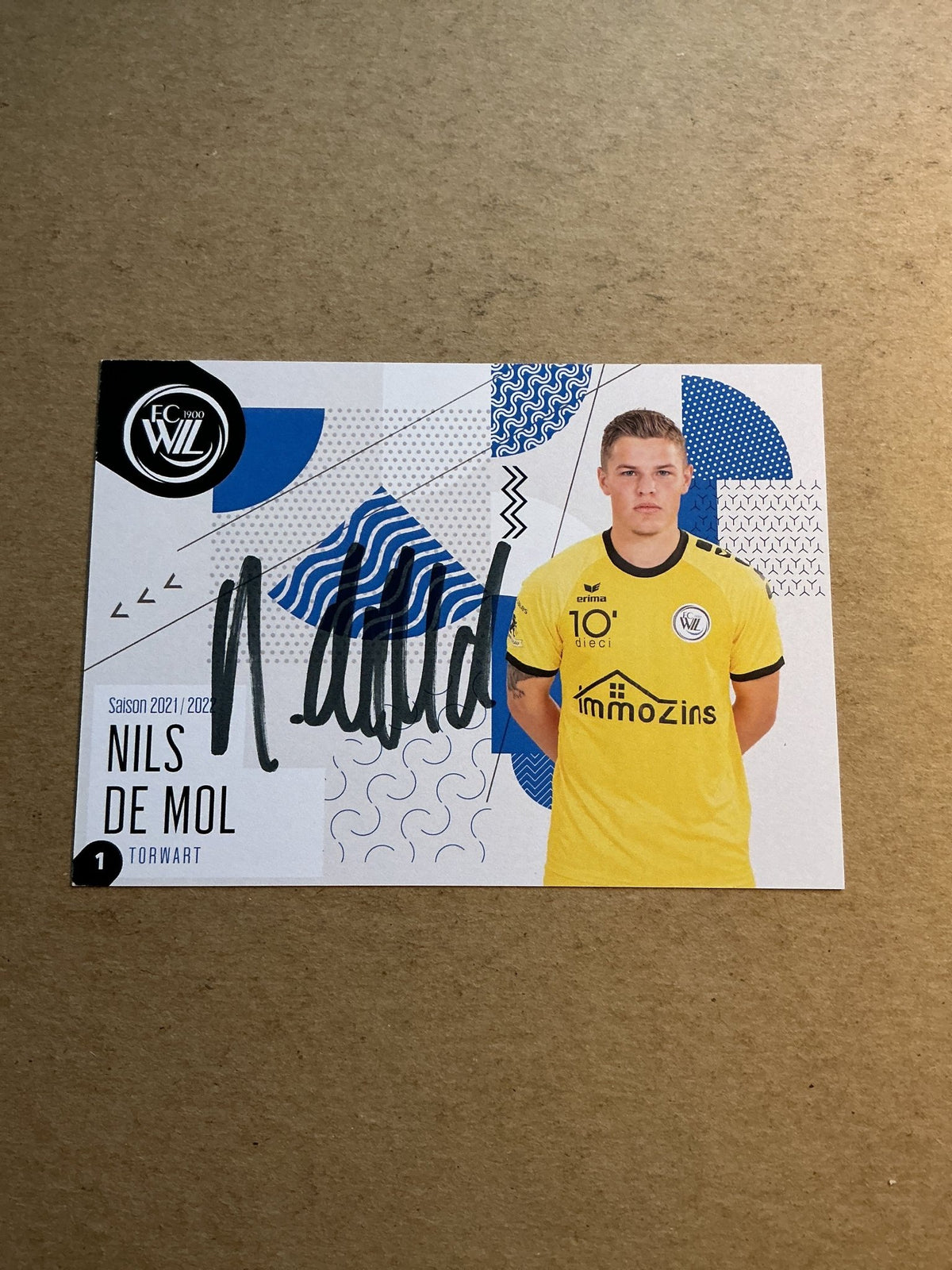 Nils de Mol, Switzerland 🇨🇭 FC Wil 2021/22 hand signed - Autographs-World