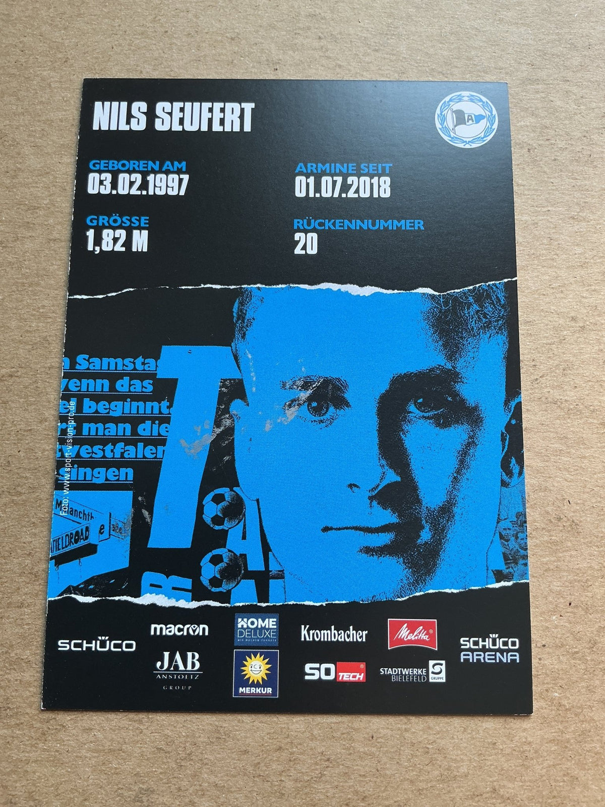 Nils Seufert, Germany 🇩🇪 Arminia Bielefeld 2020/21 hand signed - Autographs-World