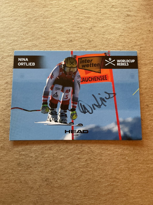 Nina Ortlieb, Austria 🇦🇹 Alpine 2023/24 hand signed - Autographs-World