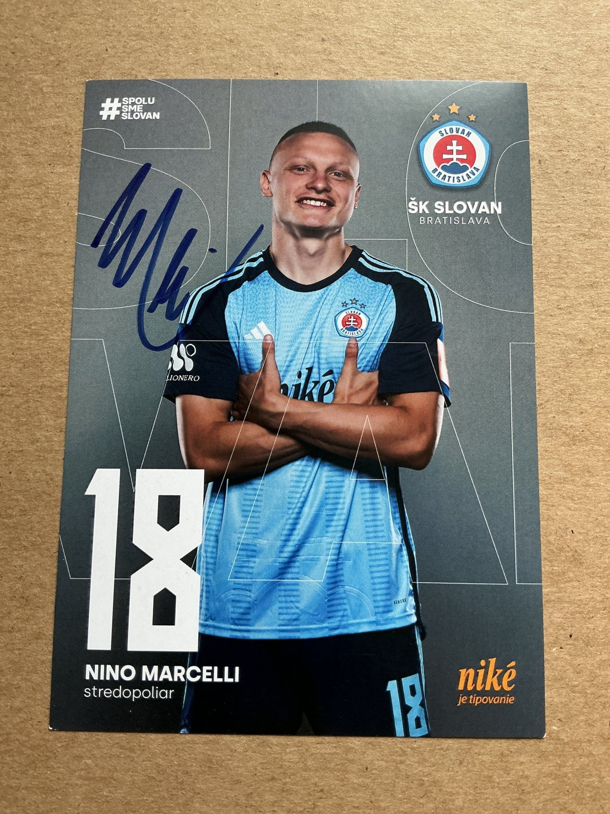Nino Marcelli, Slovakia 🇸🇰 SK Slovan Bratislava 2024/25 hand signed - Autographs-World