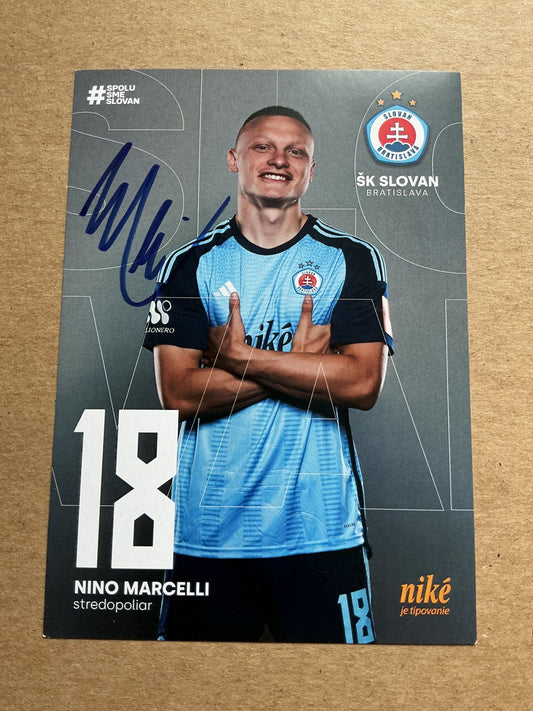 Nino Marcelli, Slovakia 🇸🇰 SK Slovan Bratislava 2024/25 hand signed - Autographs-World