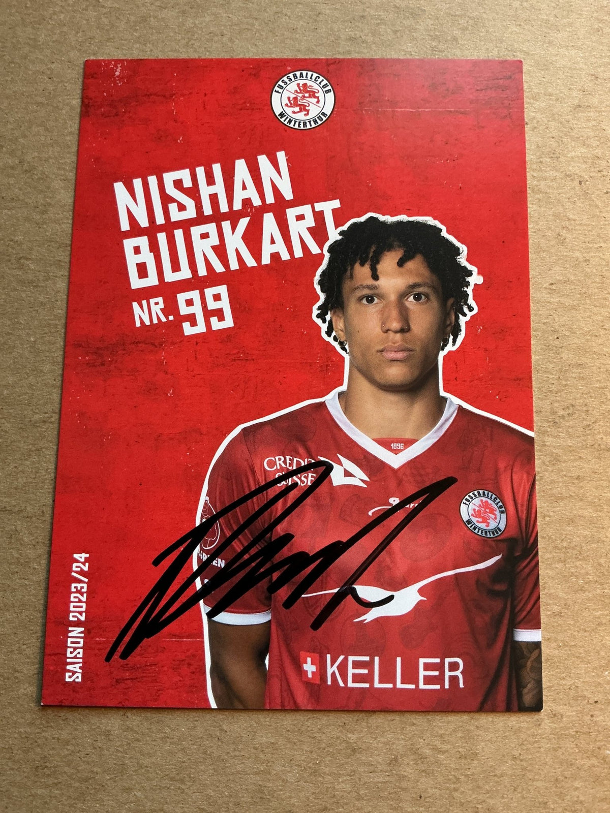 Nishan Burkart, Switzerland 🇨🇭 FC Winterthur 2023/24 hand signed - Autographs-World