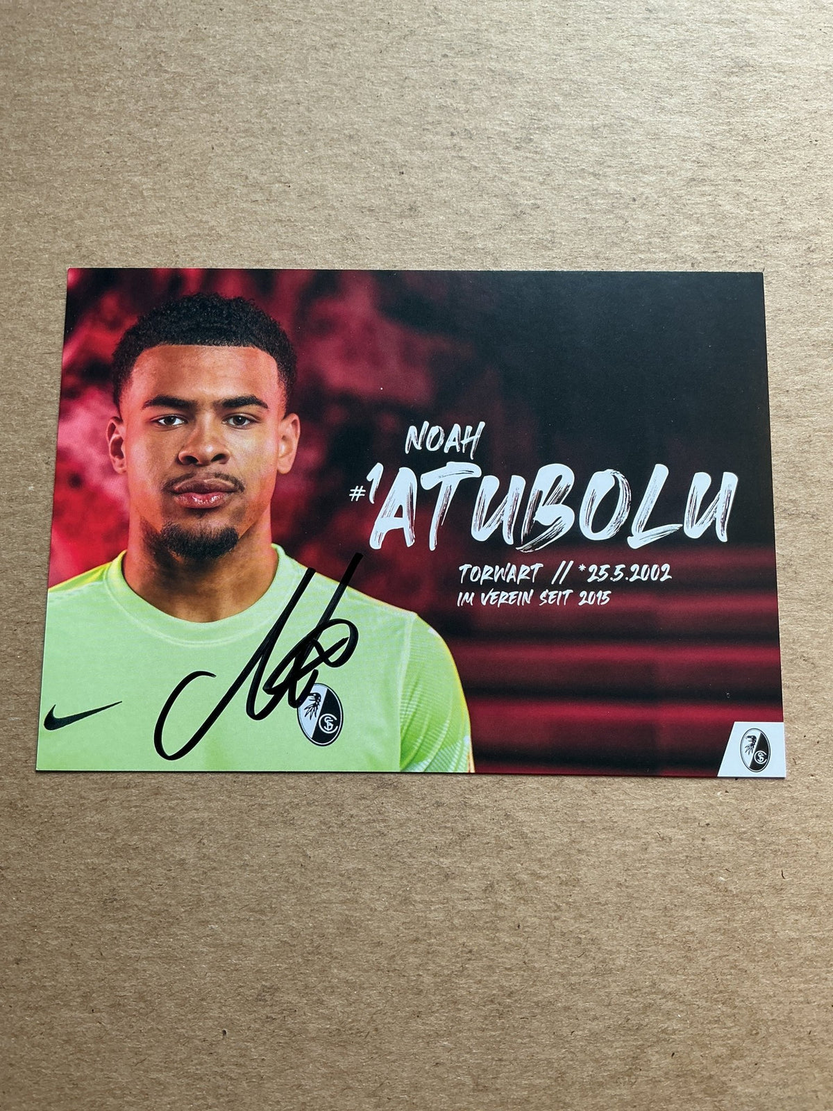 Noah Atubolu, Germany 🇩🇪 SC Freiburg 2023/24 hand signed - Autographs-World