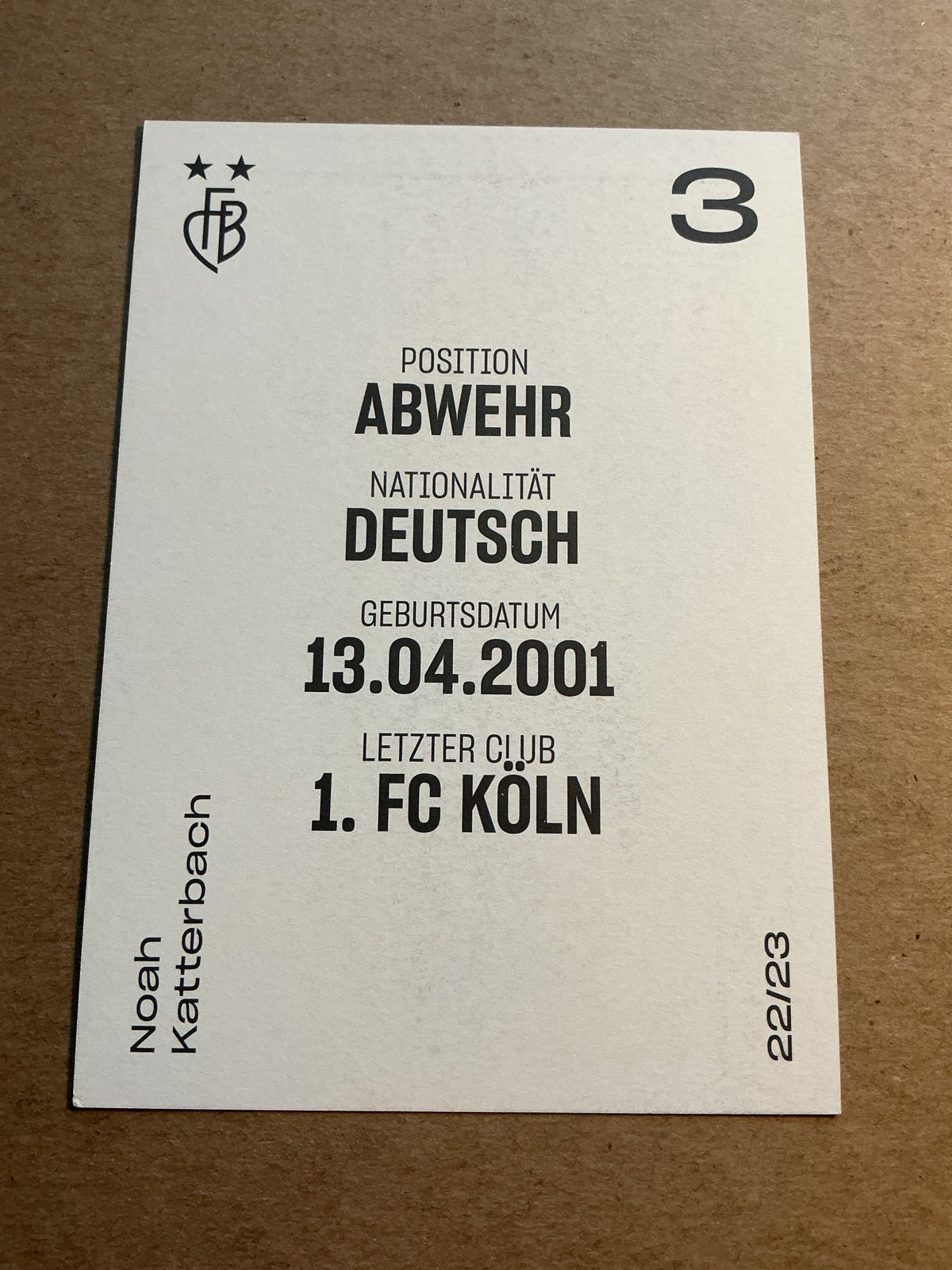 Noah Katterbach, Germany 🇩🇪 FC Basel 2022/23 hand signed - Autographs-World