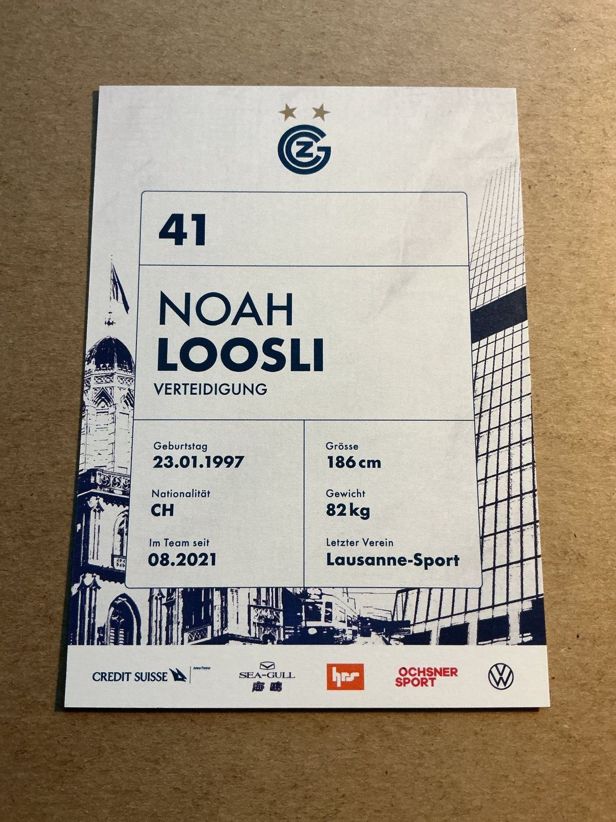 Noah Loosli, Switzerland 🇨🇭 Grasshopper Zürich 2022/23 hand signed - Autographs-World