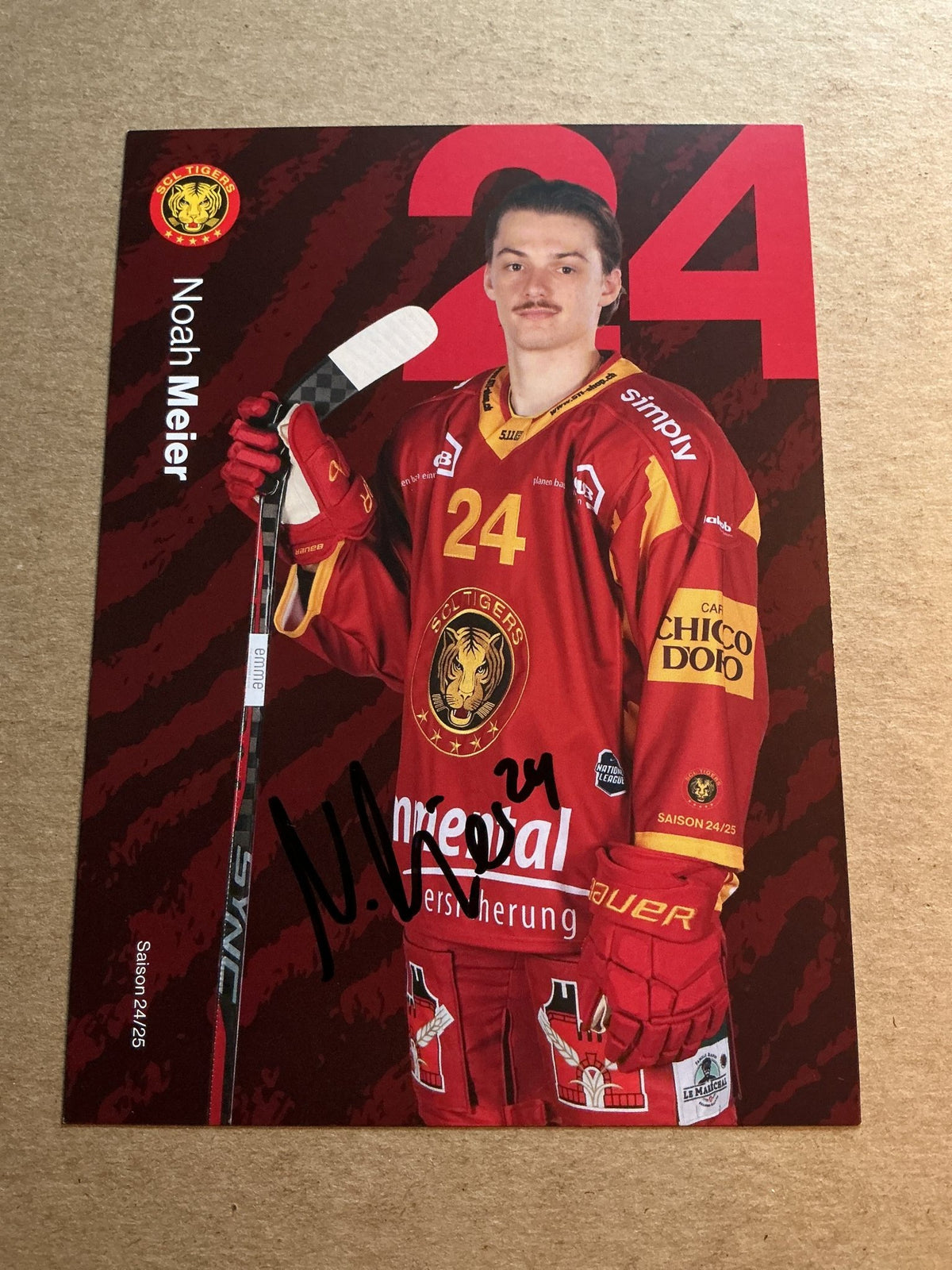 Noah Meier, Switzerland 🇨🇭 SCL Tigers 2024/25 hand signed - Autographs-World