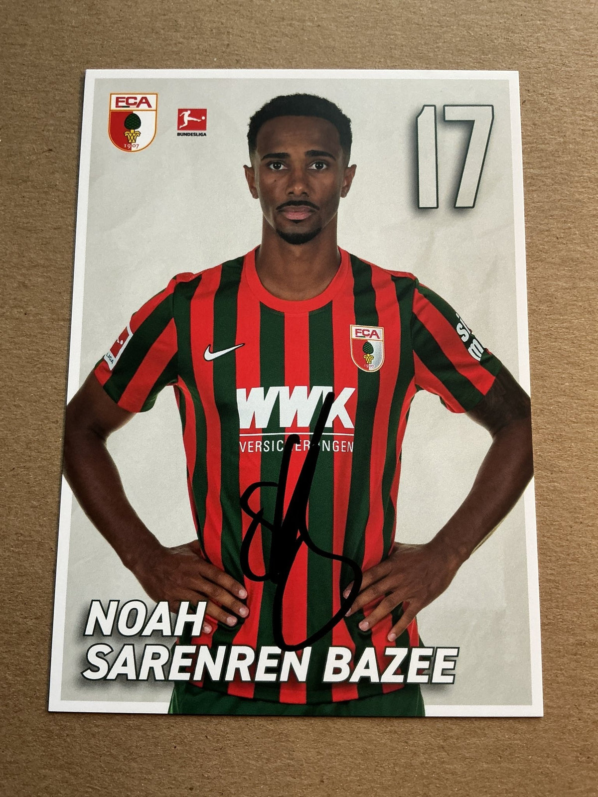 Noah Sarenren Bazee, Germany 🇩🇪 FC Augsburg 2021/22 hand signed - Autographs-World