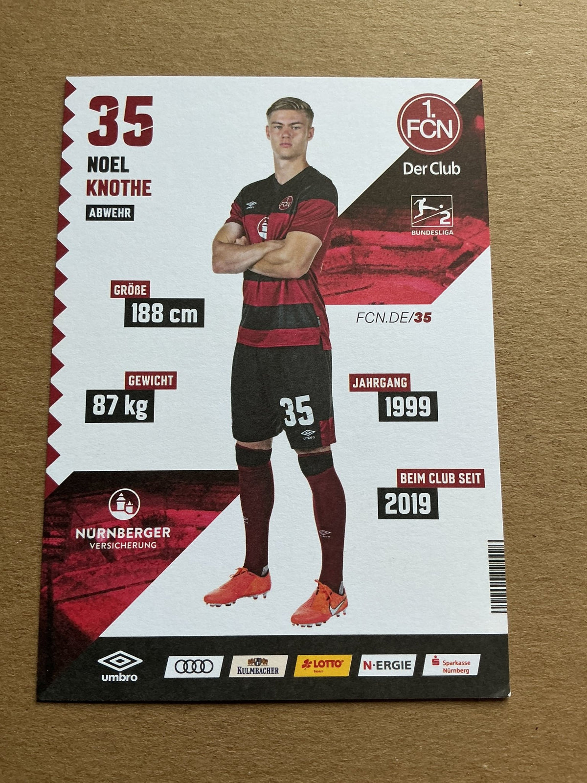 Noel Knothe, Germany 🇩🇪 1.FC Nürnberg 2020/21 hand signed - Autographs-World