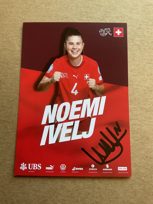 Noemi Ivelj, Switzerland 🇨🇭 UEFA Euro Cup 2025 hand signed - Autographs-World