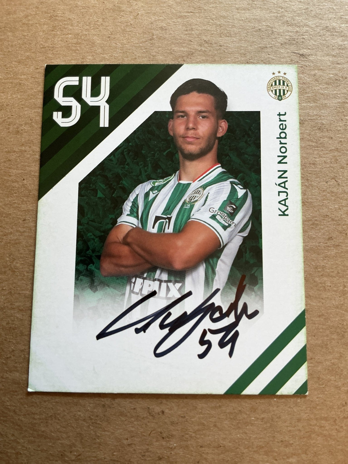 Norbert Kajan, Hungary 🇭🇺 Ferencvaros TC 2024/25 hand signed - Autographs-World