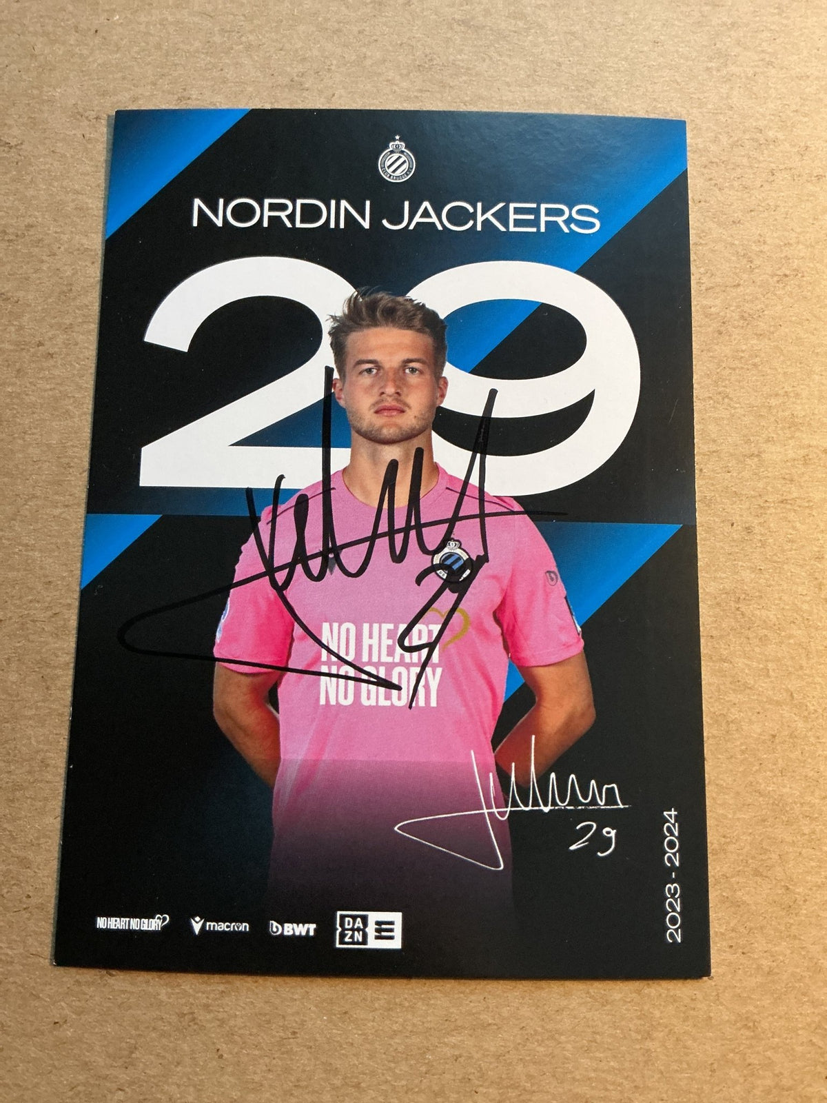 Nordin Jackers, Belgium 🇧🇪 Club Brugge 2023/24 hand signed - Autographs-World
