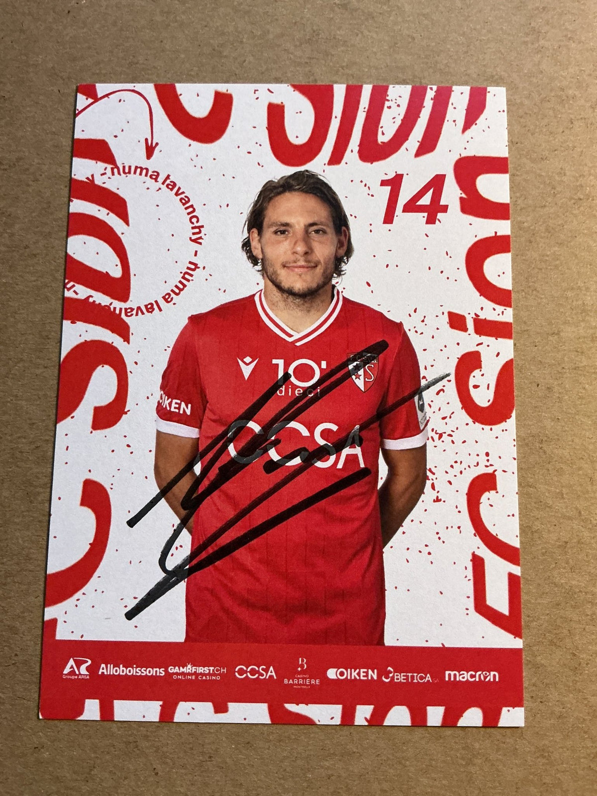Numa Lavanchy, Switzerland 🇨🇭 FC Sion 2023/24 hand signed - Autographs-World
