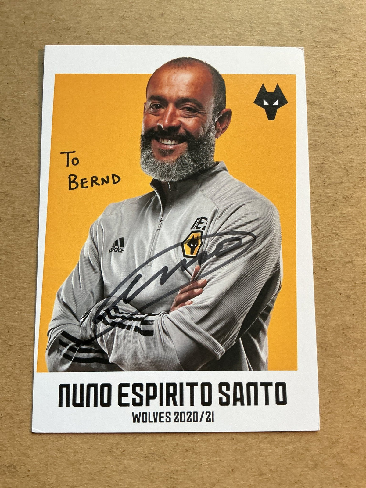 Nuno Espirito Santo, Portugal 🇵🇹 Wolverhampton Wanderers 2020/21 hand signed - Autographs-World