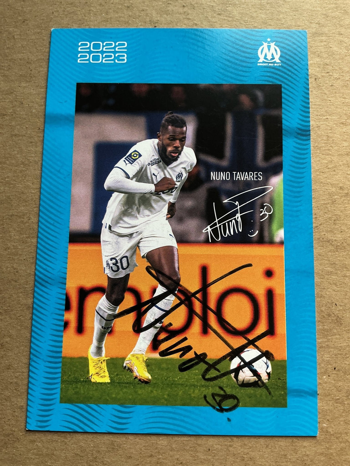 Nuno Tavares, Portugal 🇵🇹 Olympique Marseille 2022/23 hand signed - Autographs-World
