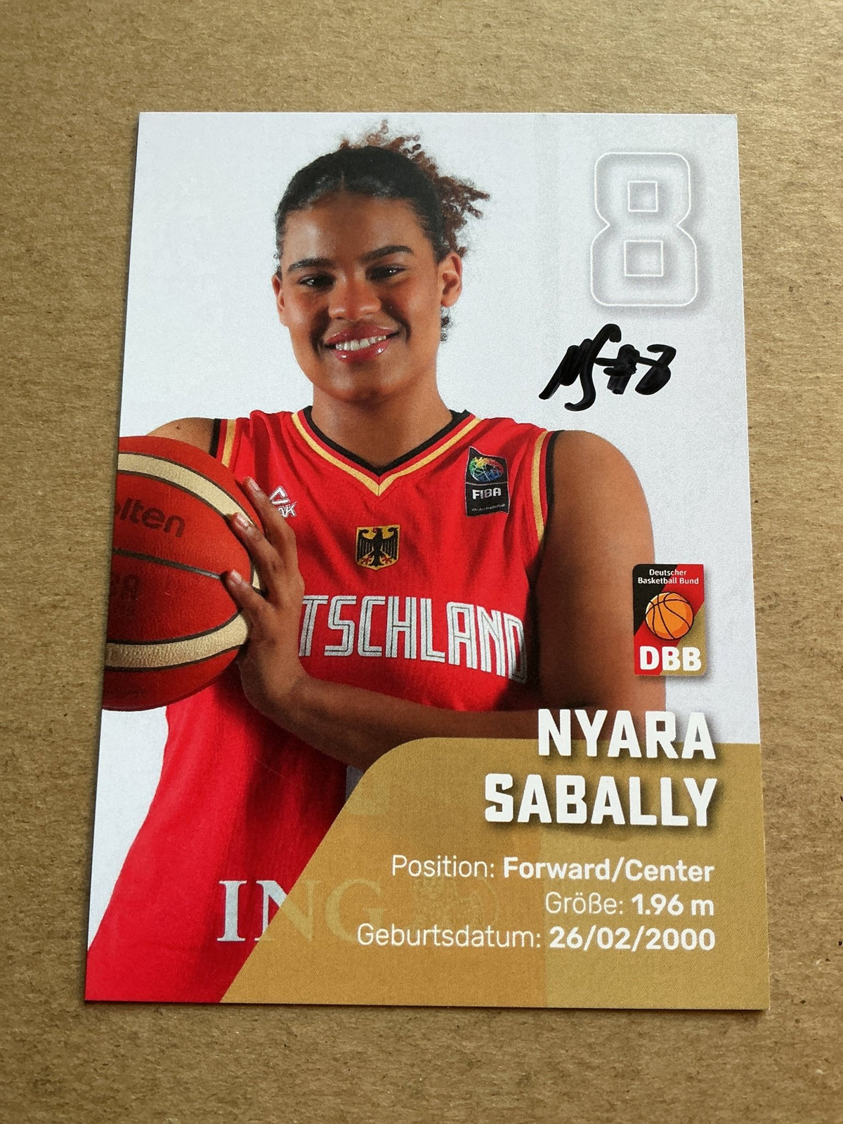 Nyara Sabally, Germany 🇩🇪 Basketball Summer Olympics 2024 hand signed - Autographs-World