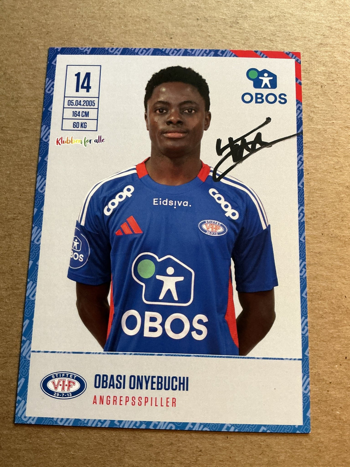 Obasi Onyebuchi, Nigeria 🇳🇬 Vålerenga Fotball 2024/25 hand signed - Autographs-World