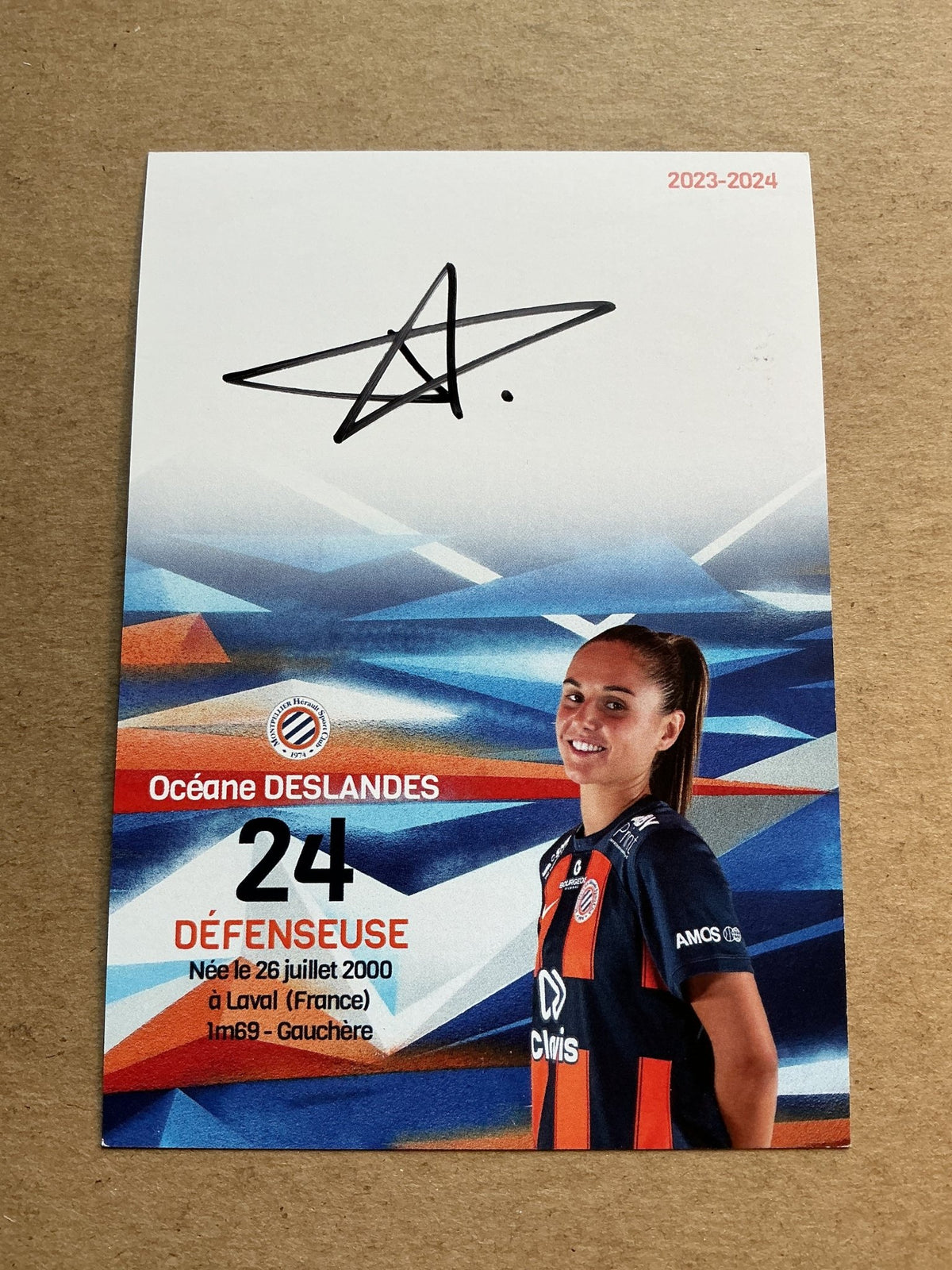 Océane Deslandes, France 🇫🇷 Montpellier HSC 2023/24 hand signed - Autographs-World