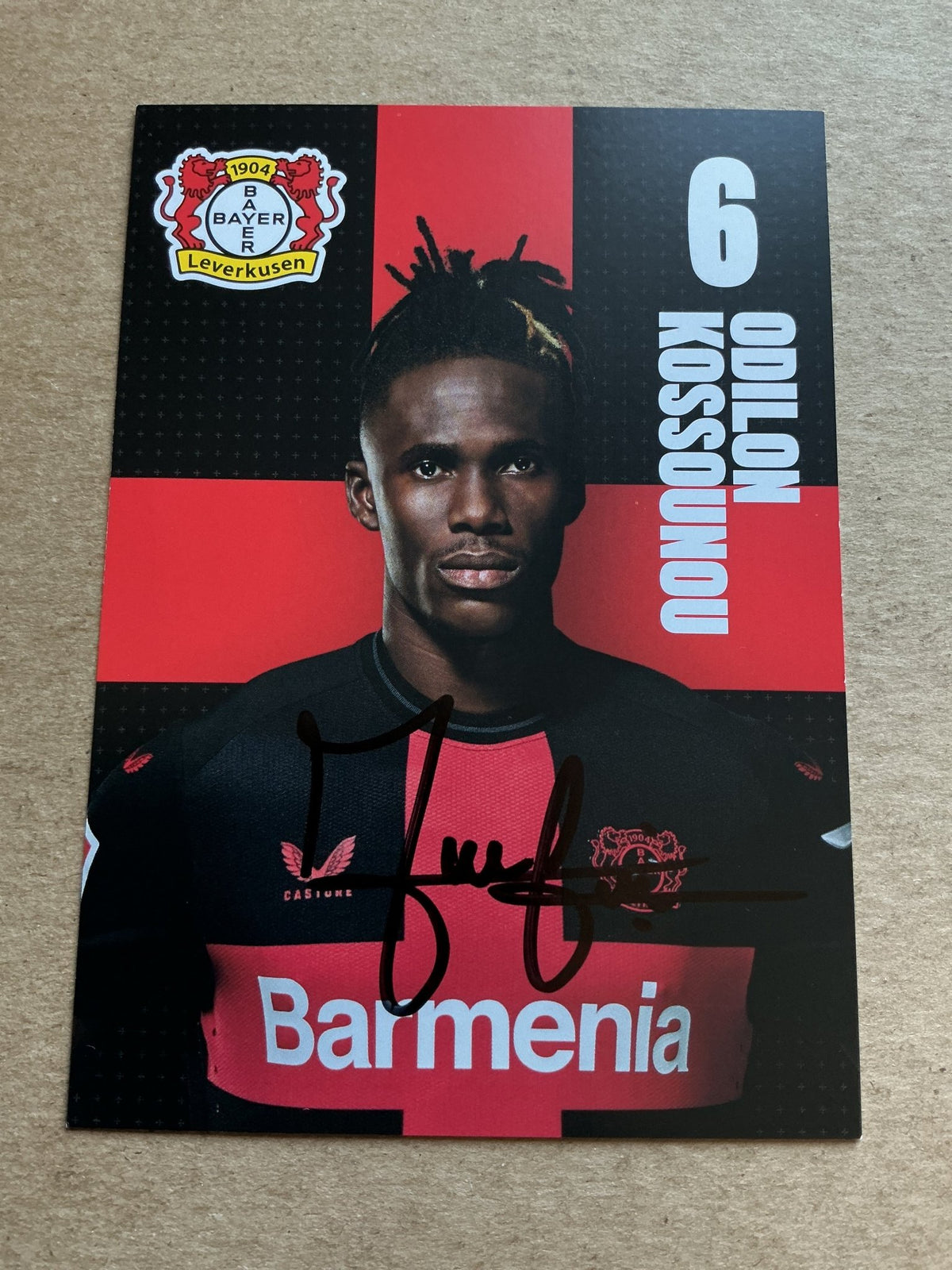 Odilion Kossounou, Ivory Coast 🇨🇮 Bayer 04 Leverkusen 2023/24 hand signed - Autographs-World
